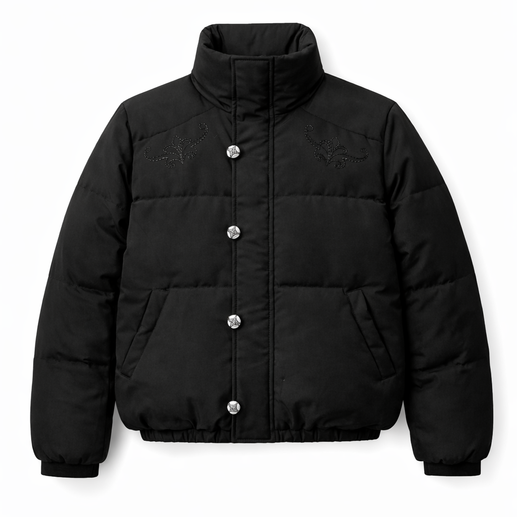 Baroque Rhinestone Puffer Jacket – INTL Collective