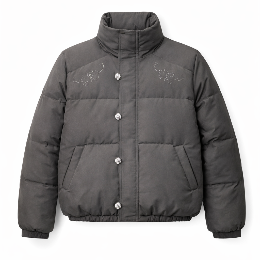 Baroque Rhinestone Puffer Jacket – INTL Collective
