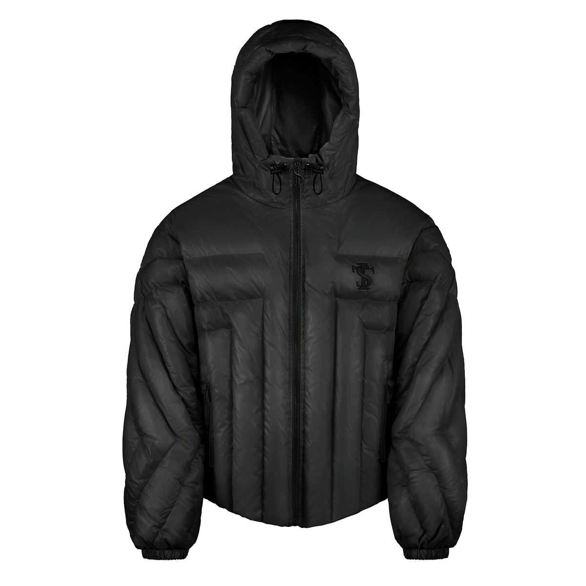 [BADBLOOD] Dusky reversible puffer jacket ☆送料込☆ w-jkt23-055] Dusky reversible puffer jacket - black nylon