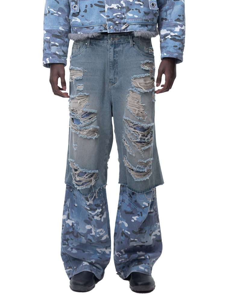 【DISCERNMENT】Camio Destroyed Washed Denim Pants DISCERNMENT】Camio Destroyed Washed Denim Pants (DISCERNMENT