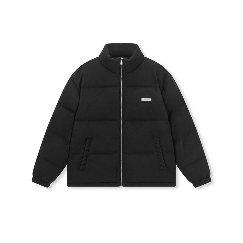 Ribbed Knit Puffer Jacket