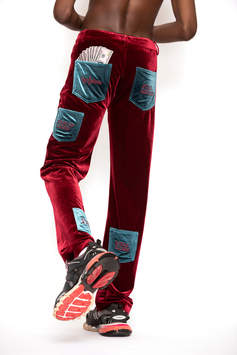 High Rollers - Ca$hed Out Velvet Pants - INTL Collective - High Rollers Clothing