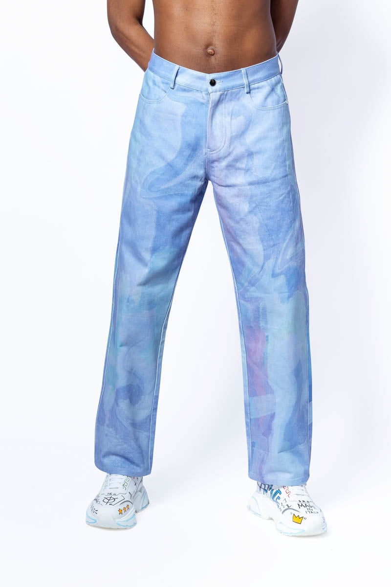 ReStyled HOLLISTER Jeans, Tie Dye Jeans, Bleached pattern, Wearable art,  Unique denim, customized, Street style, Size S -  Portugal