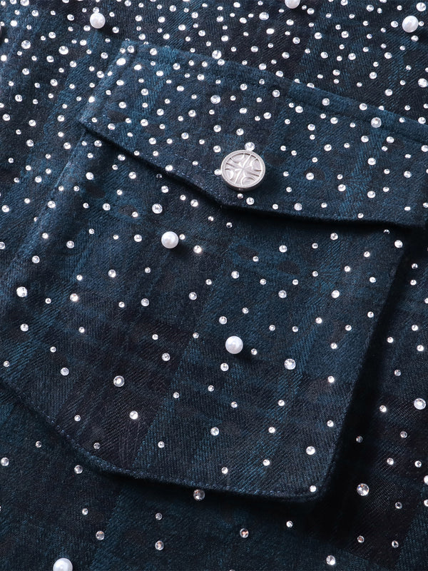 Rhinestone Plaid Shirt