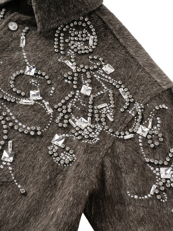 Intertwined Rhinestone Button Down