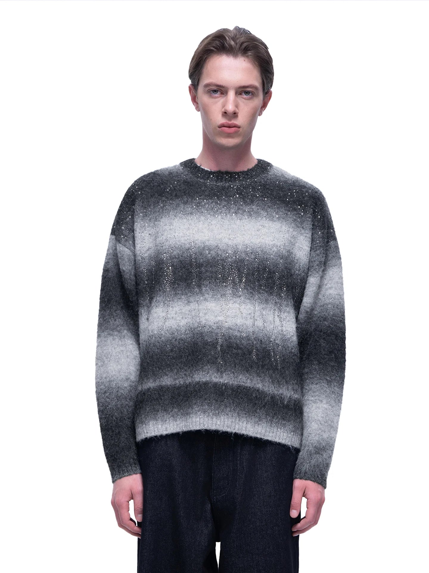 Luminous Rhinestone Mohair Sweater