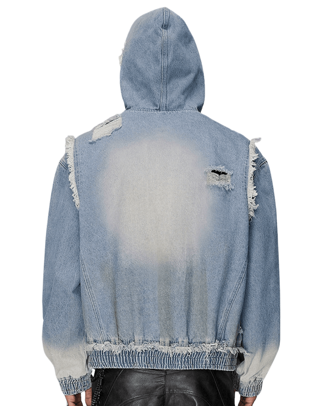 Distressed Denim Hoodie