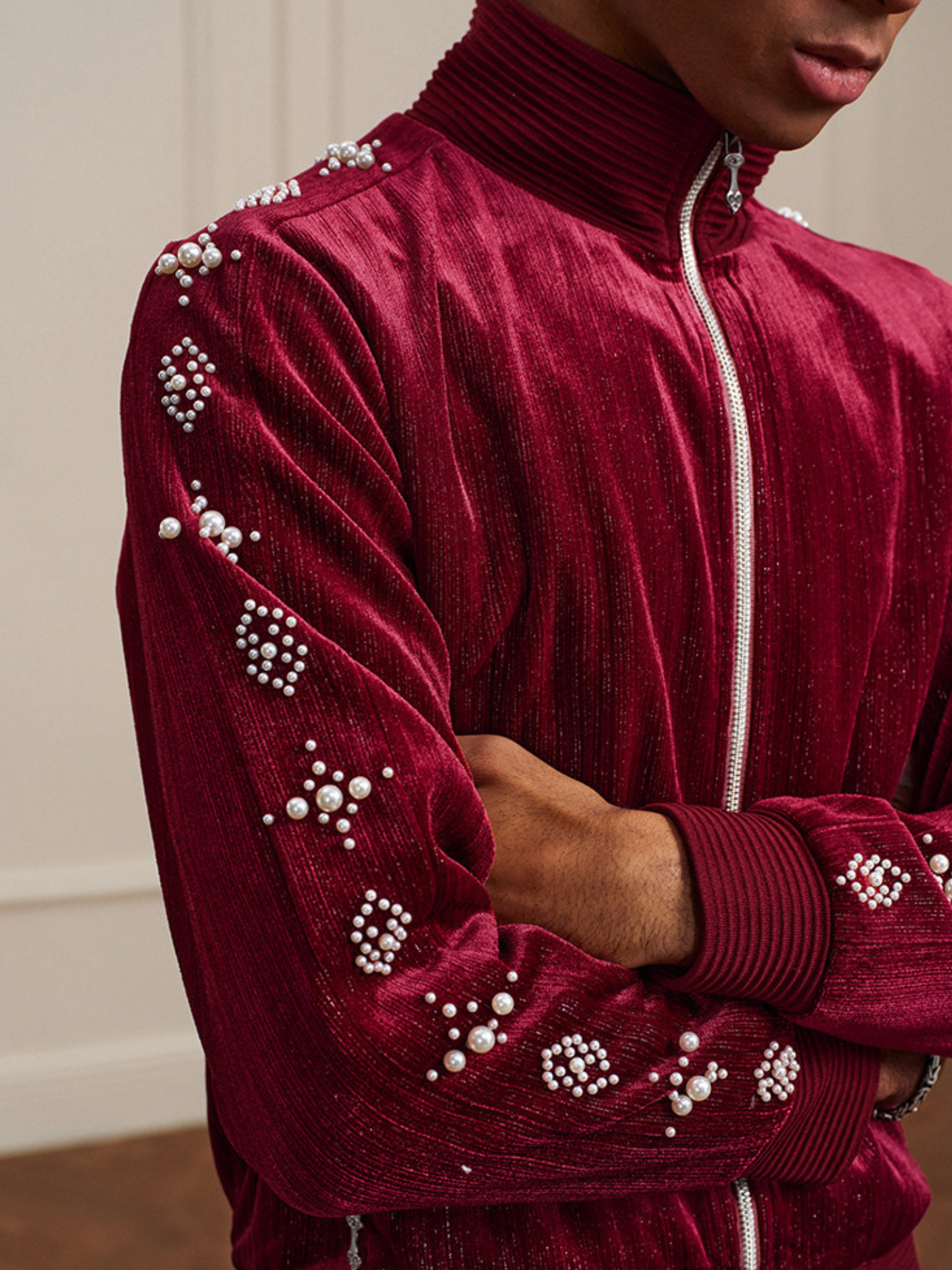 Studded Velvet Tracksuit Jacket