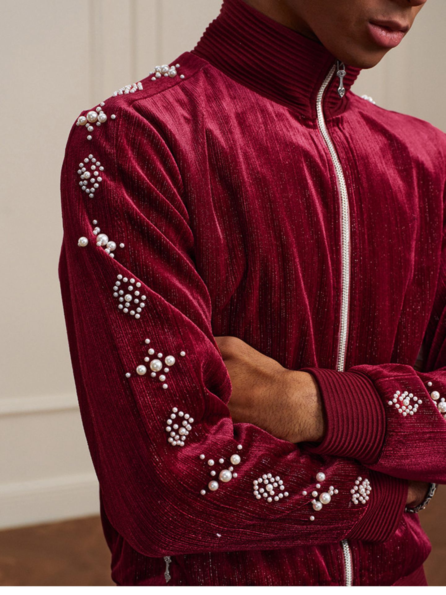 Studded Velvet Tracksuit Jacket