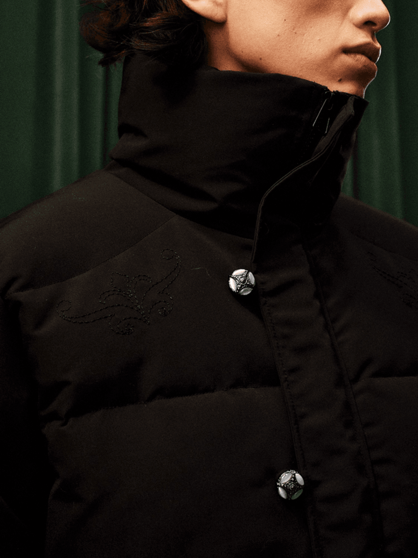 Baroque Rhinestone Puffer Jacket