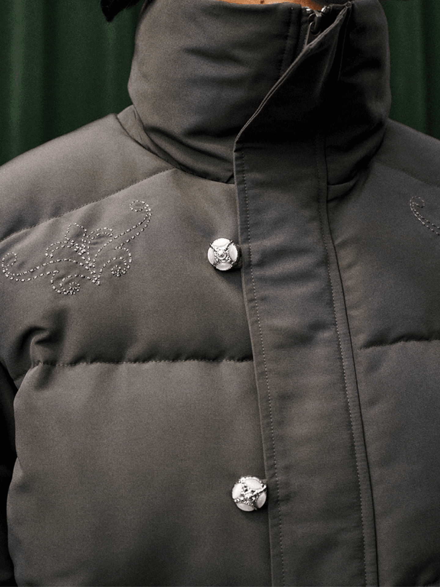 Baroque Rhinestone Puffer Jacket