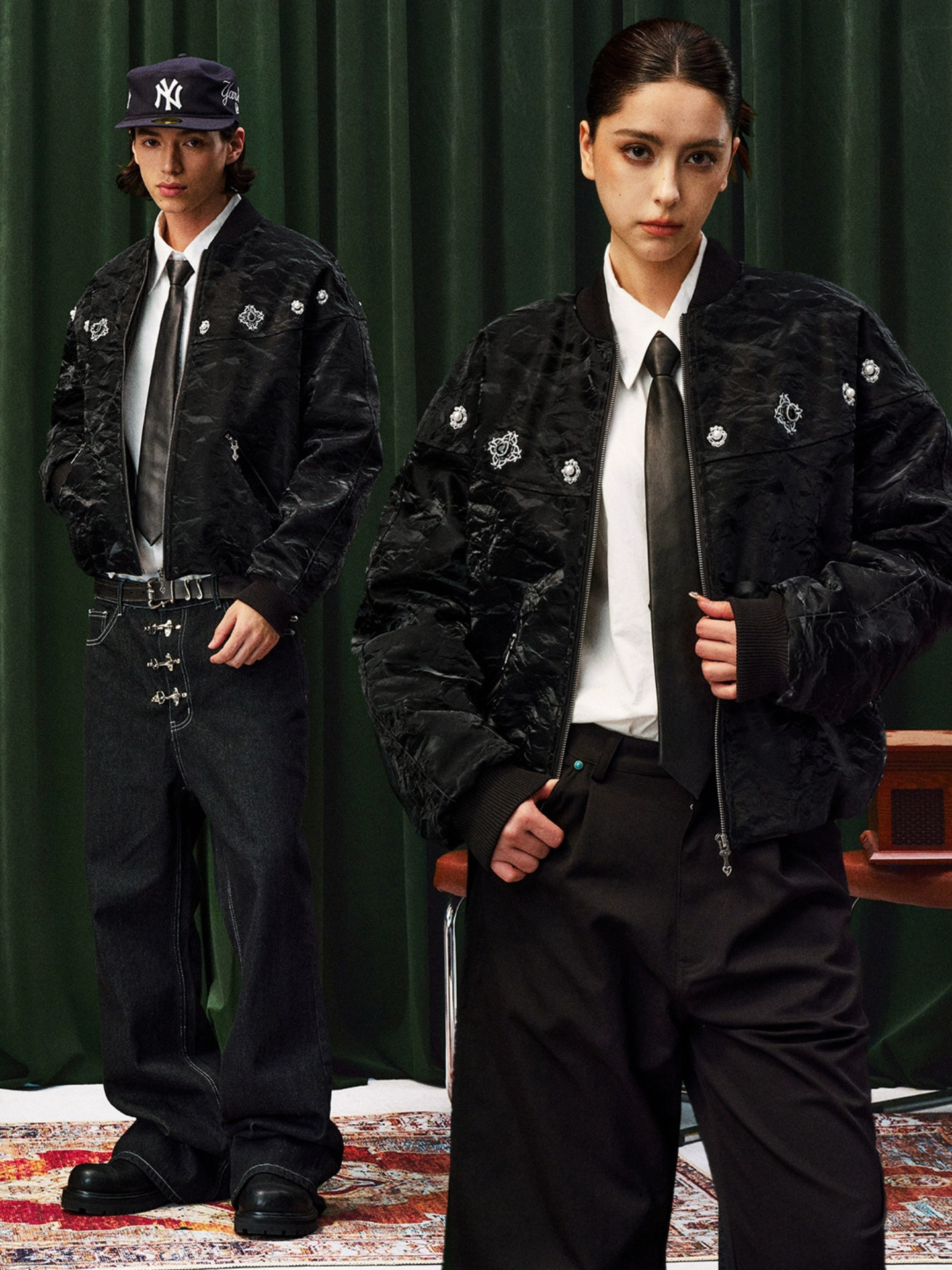 Crown Jewel Velvet Bomber Jacket