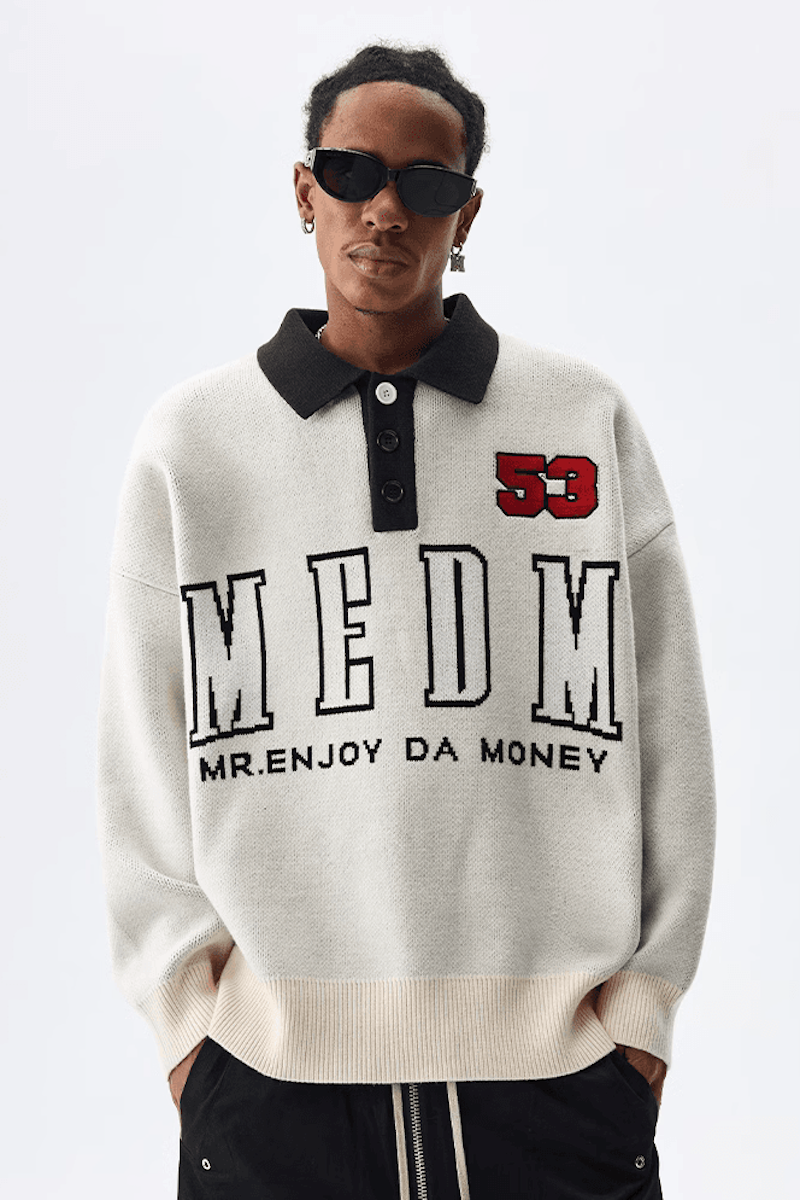 MEDM Racing Knit Polo