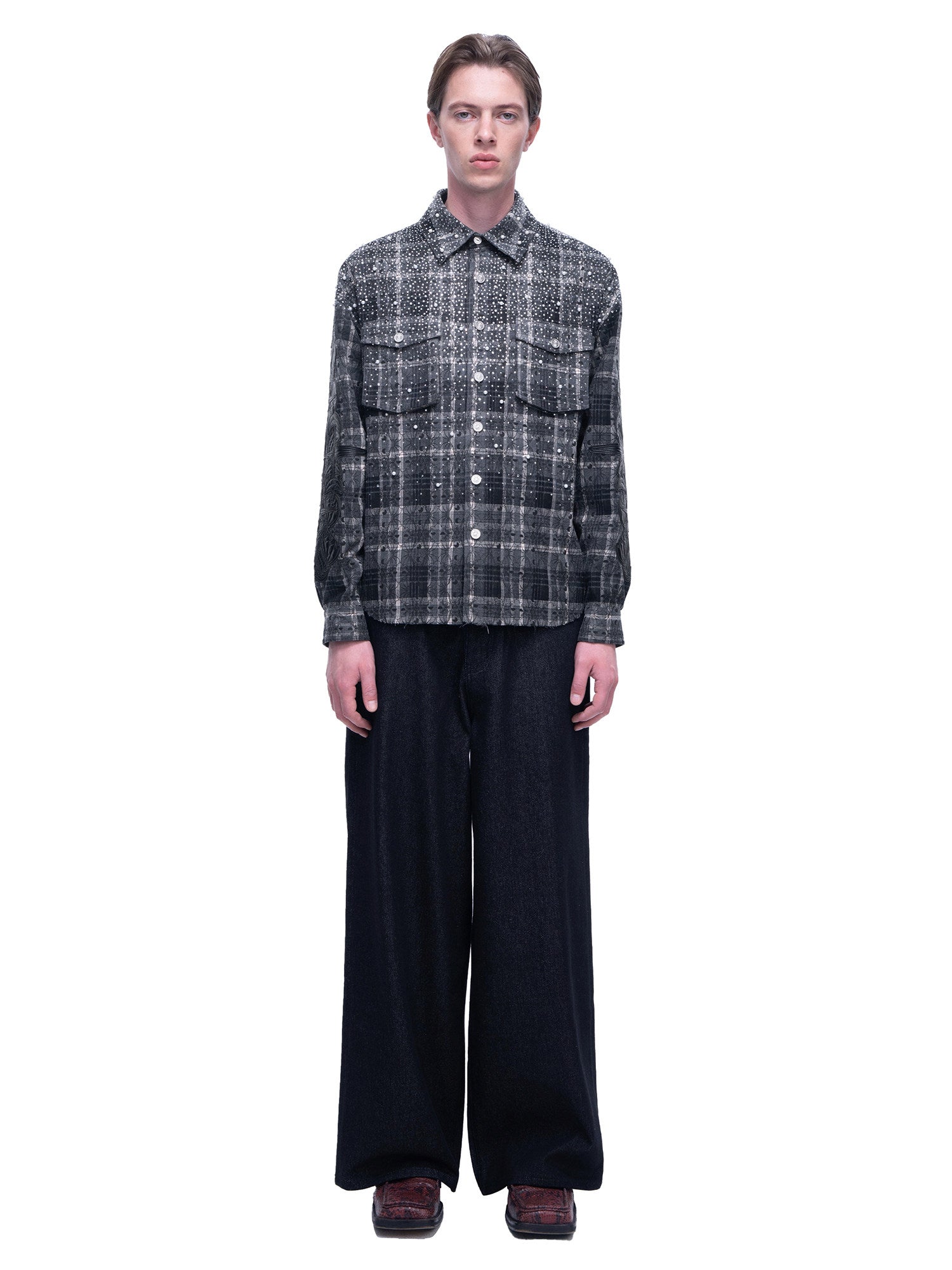 Rhinestone Plaid Shirt