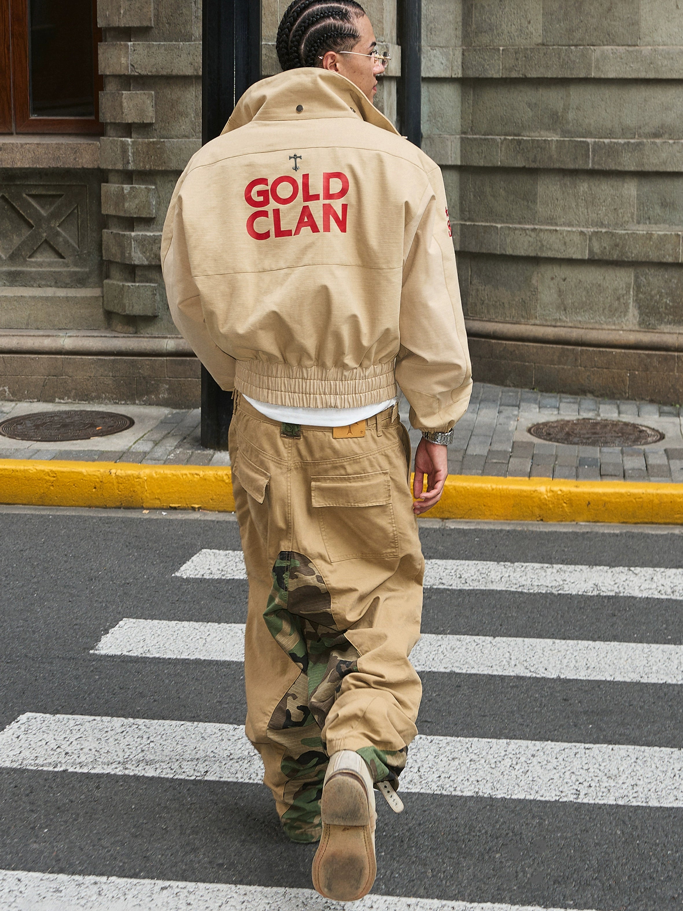 Panelled Camo Work Pants
