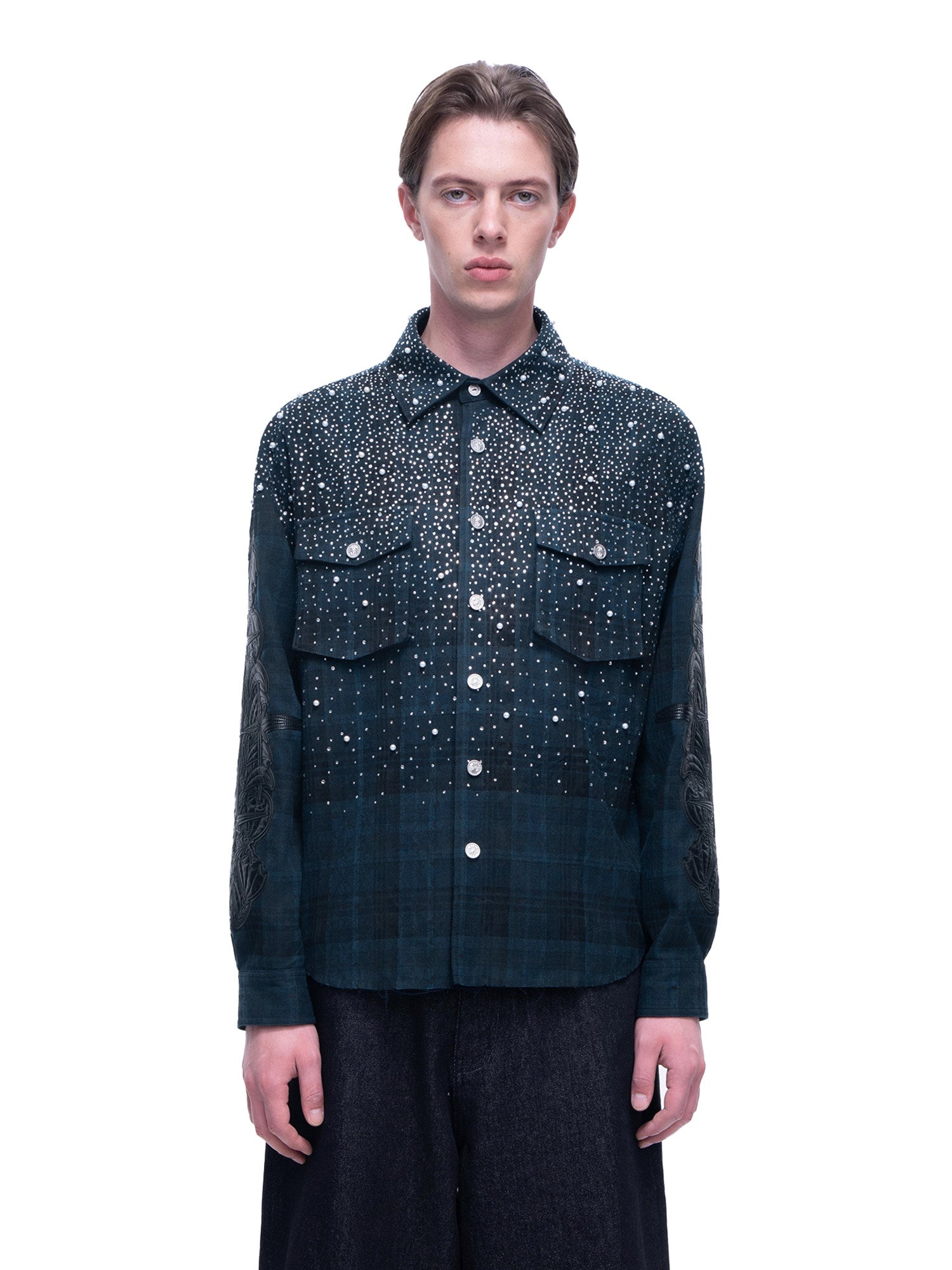 Rhinestone Plaid Shirt