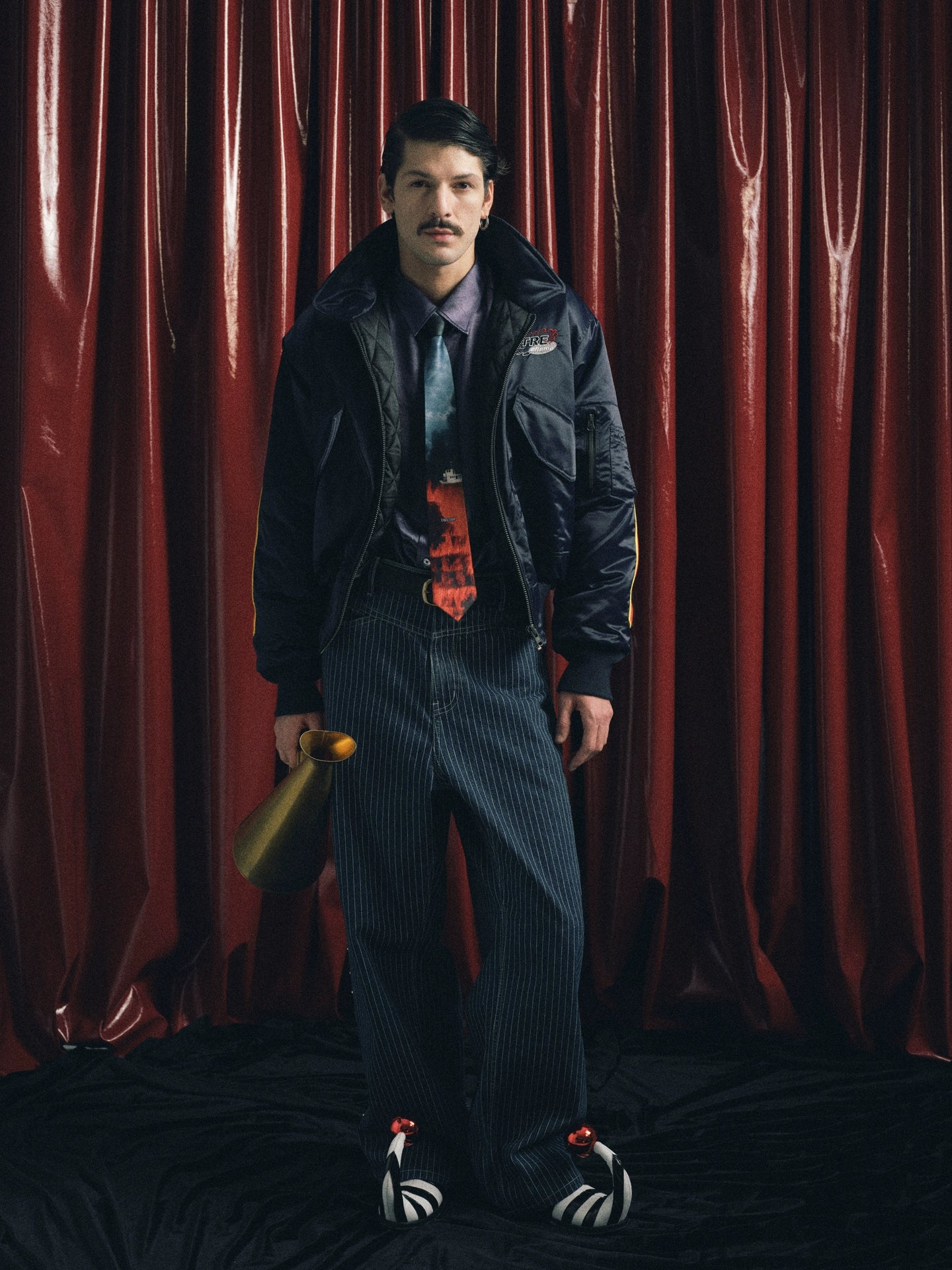 Pinstripe Stud Jeans