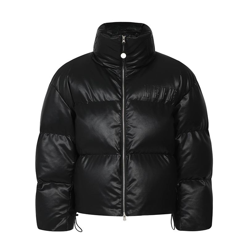 MEDM Embossed Leather Puffer Jacket | INTL Collective