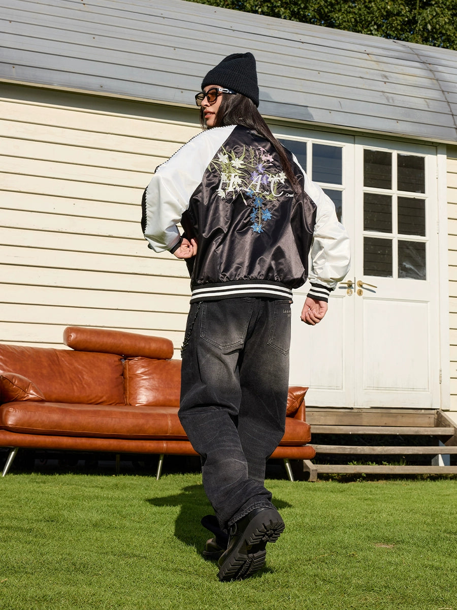 Floral Baseball Jacket