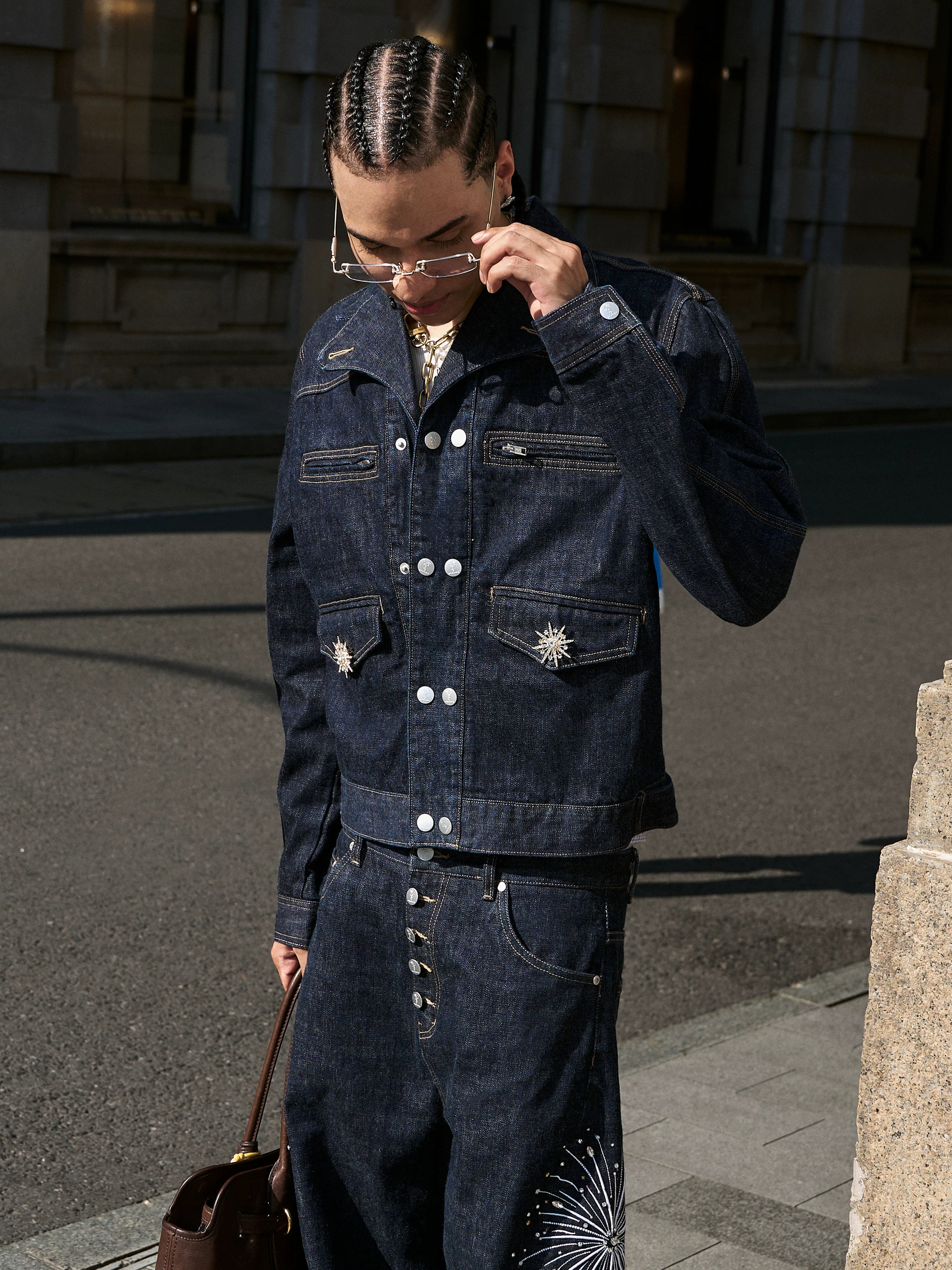 Double Breasted Denim Jacket