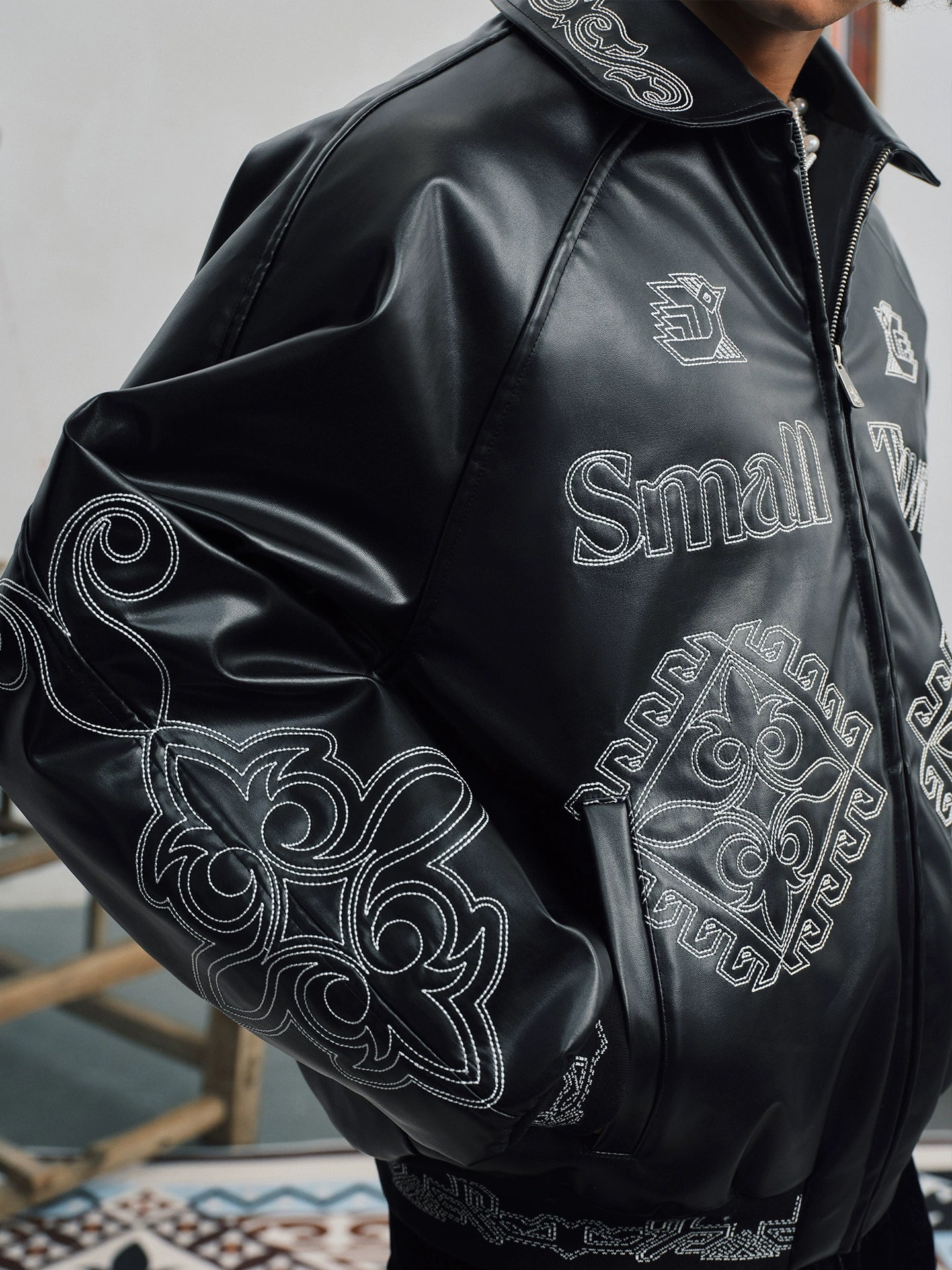 The SEMBL archive leather jacket black Archive Jacket