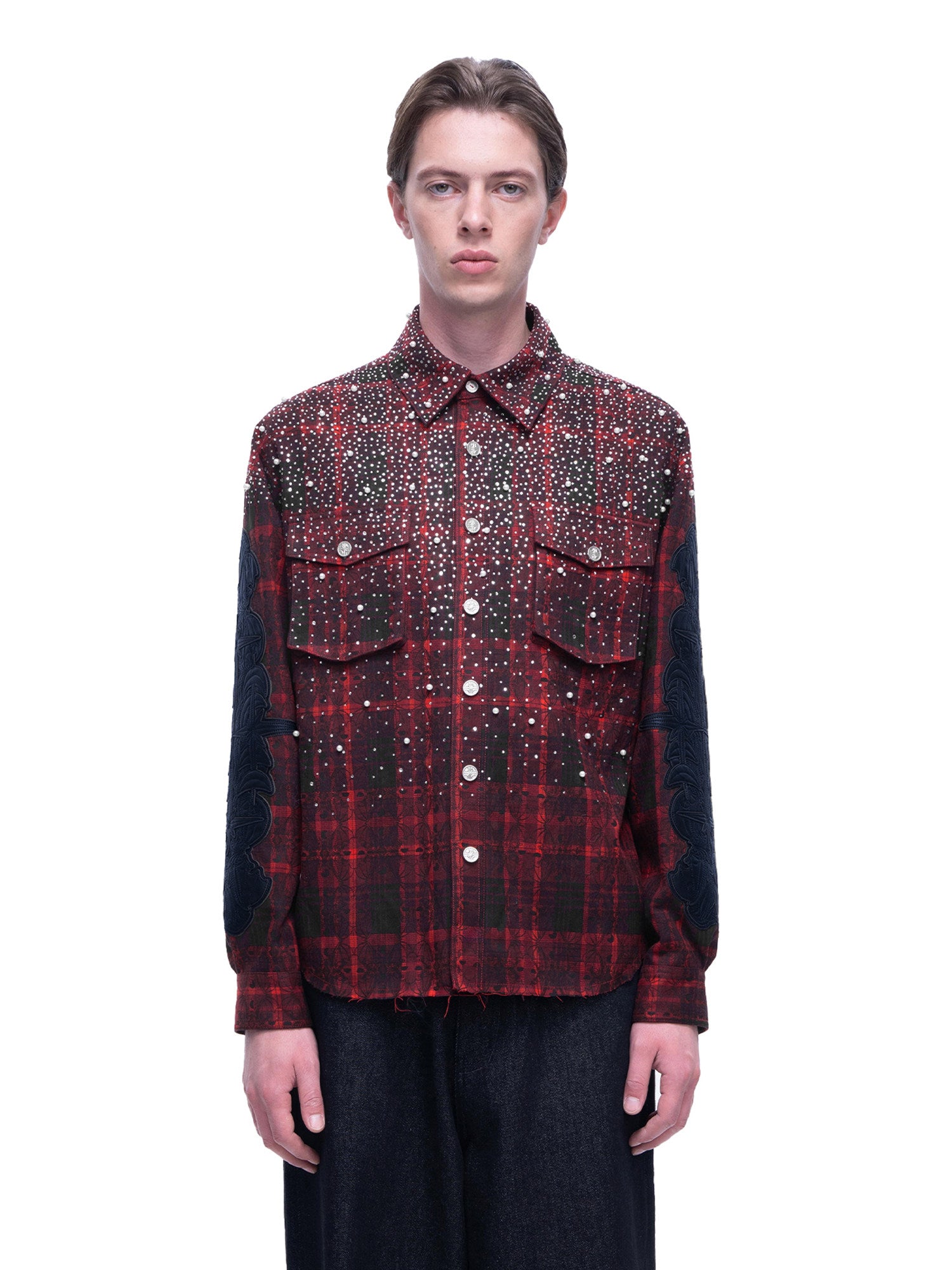 Rhinestone Plaid Shirt