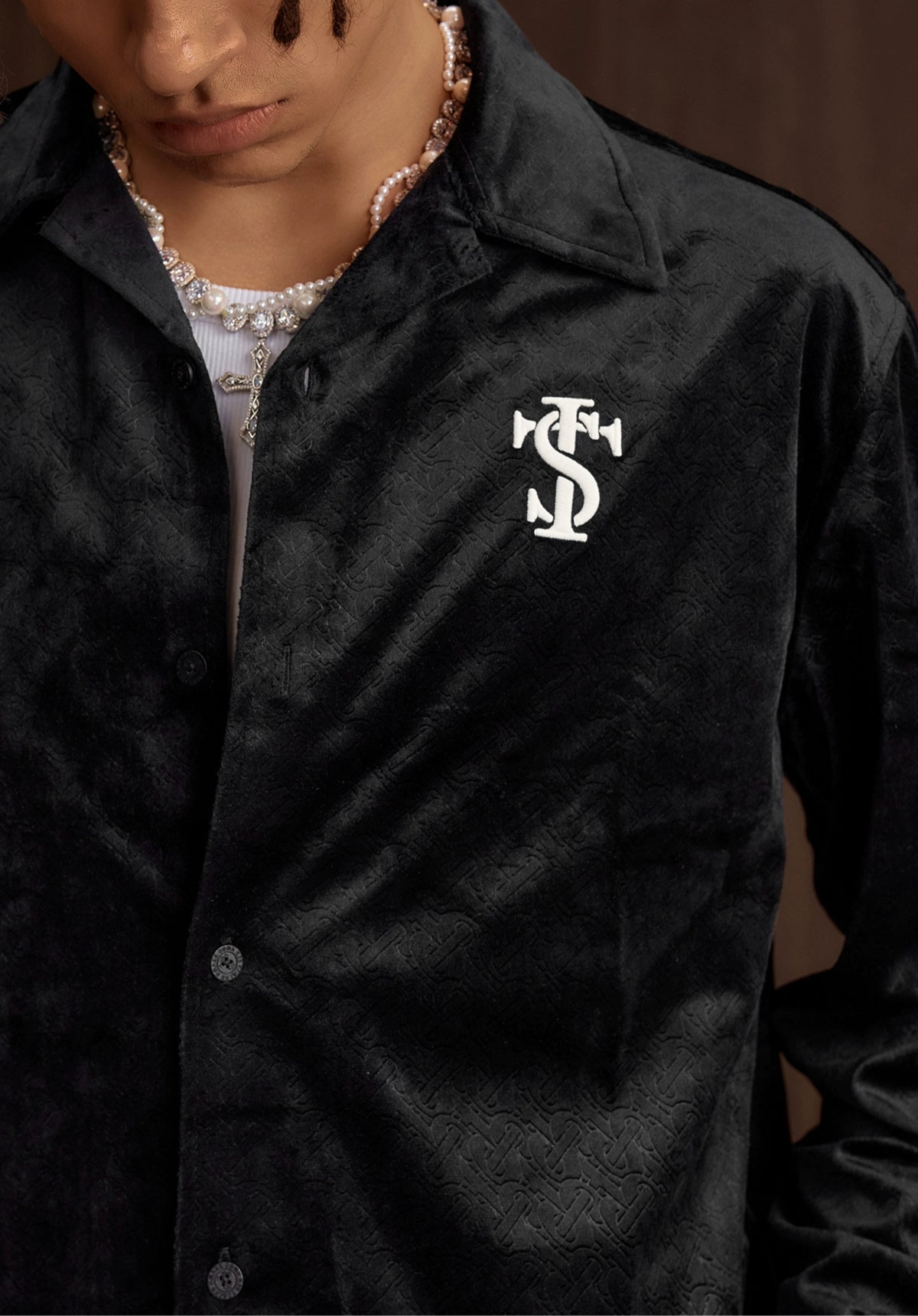 Monogram Velvet Lounge Shirt