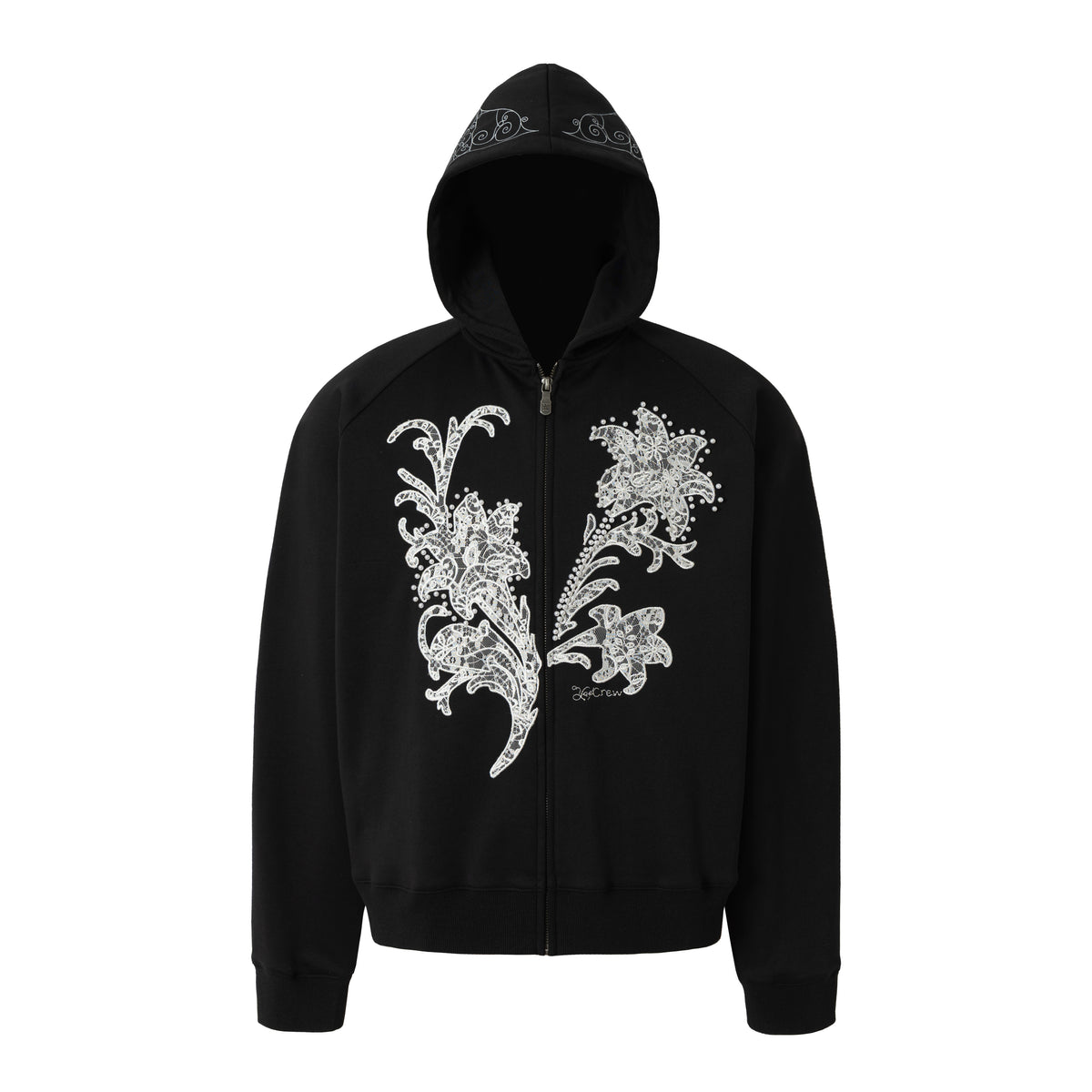 Lace Fleur Zip Hoodie