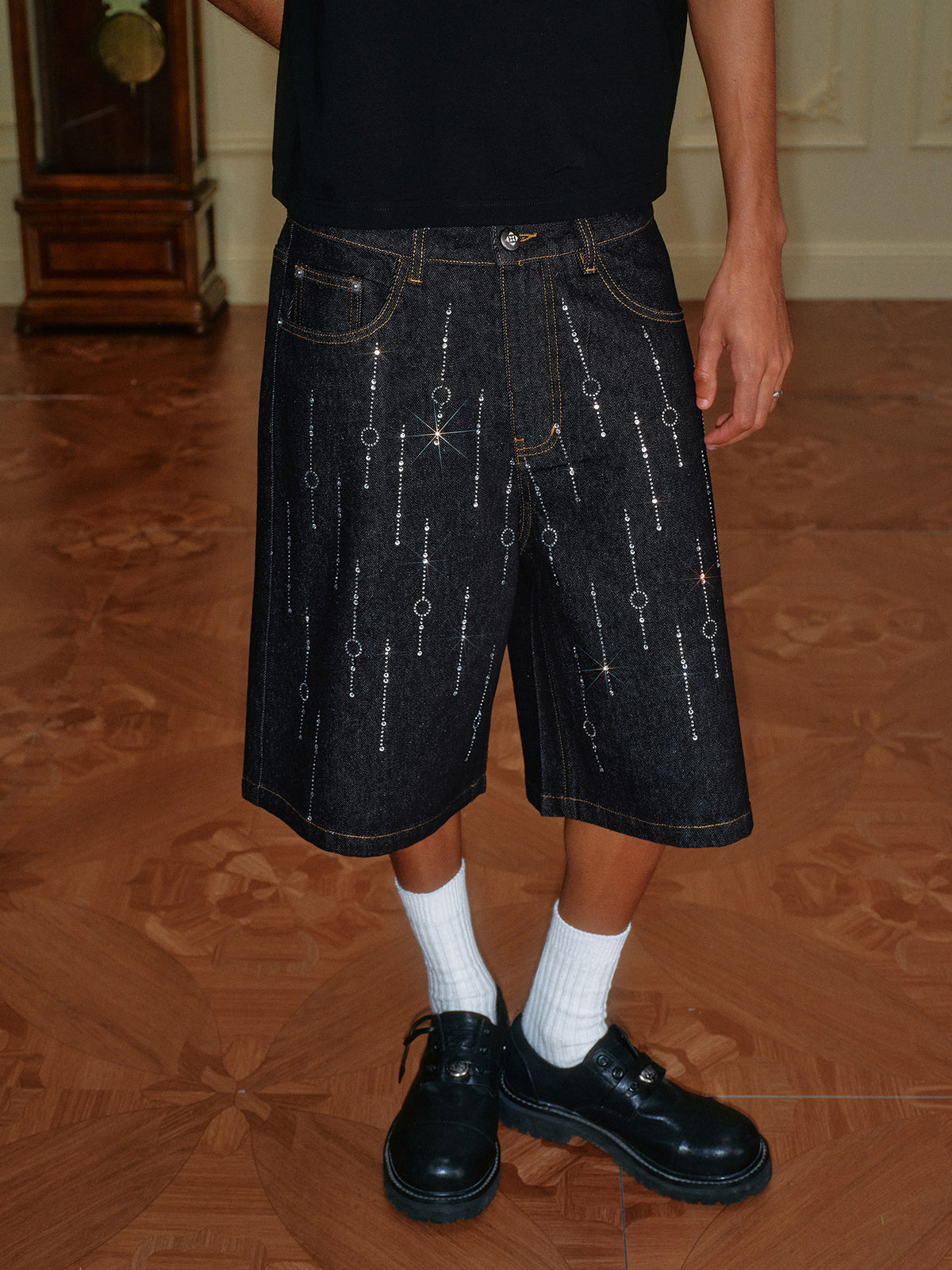 Nightfall Rhinestone Jorts – INTL Collective