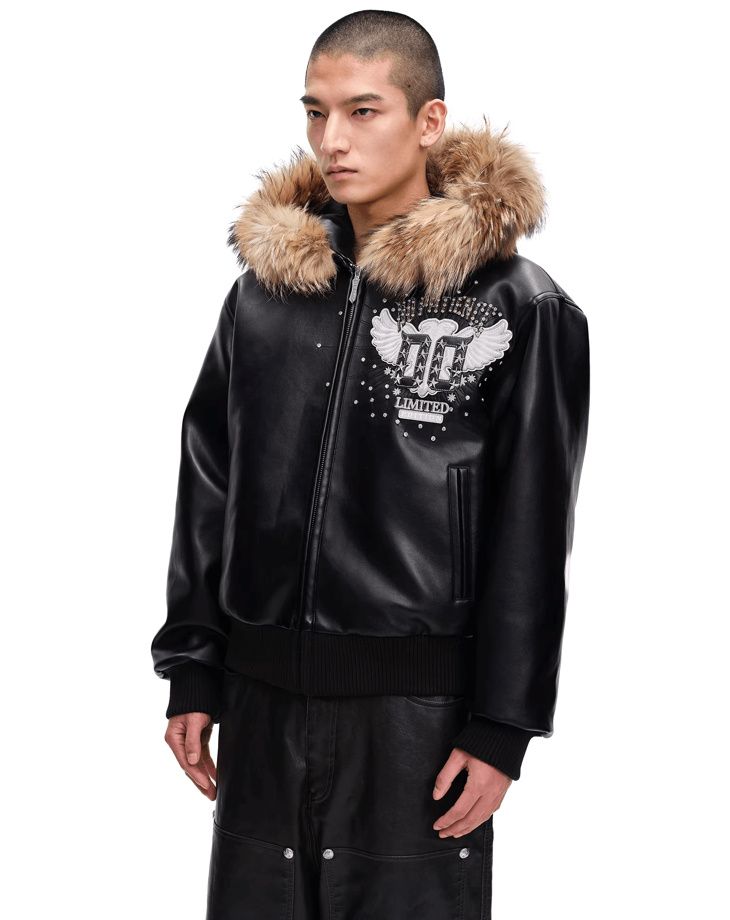 Land Of The Free Leather Puffer Jacket