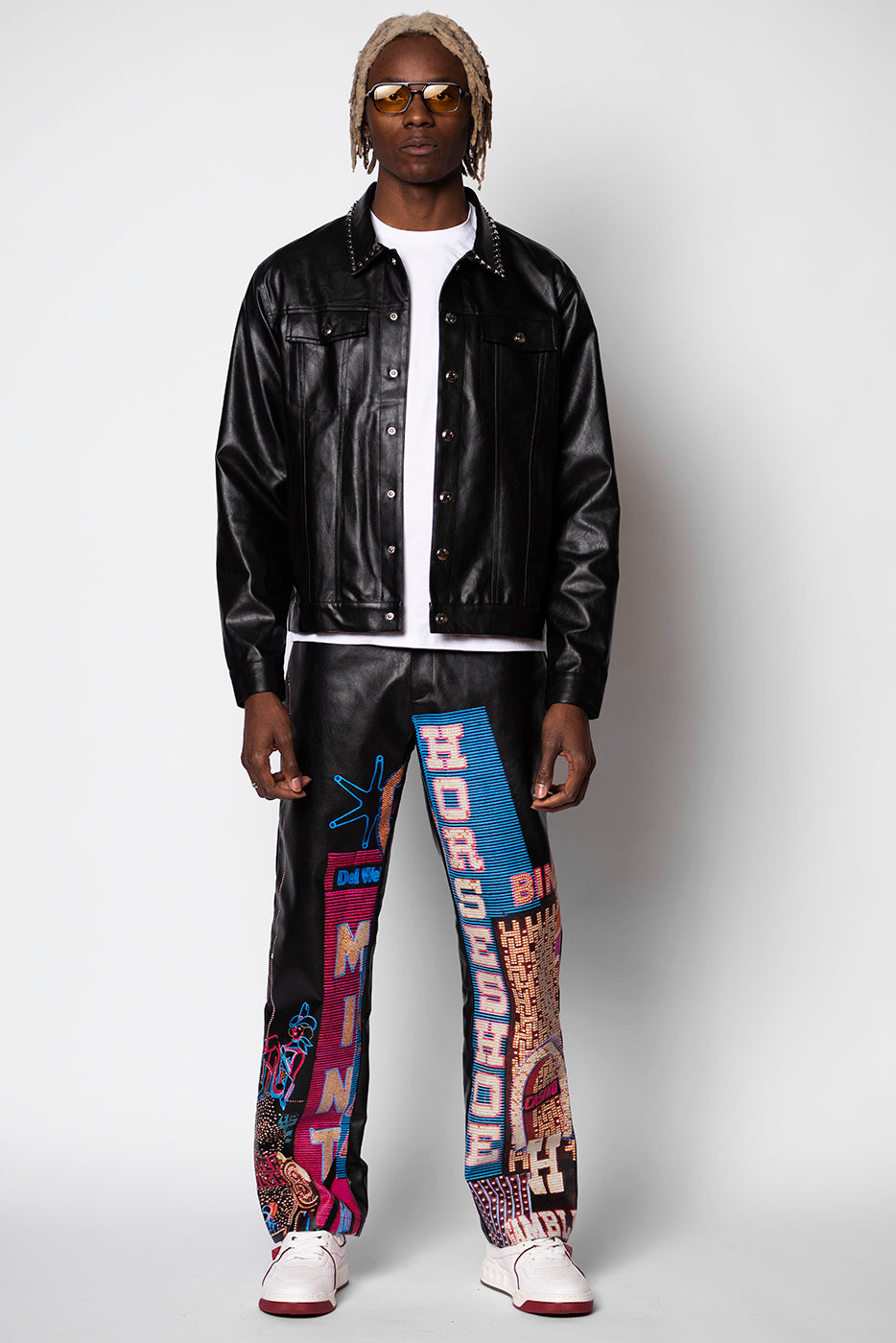 High Rollers: Streetwear Leather Pants | Vegas Lights Leather 