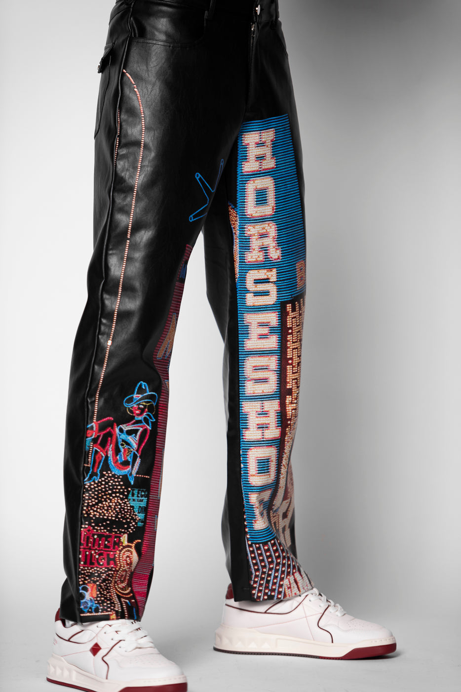 High Rollers: Streetwear Leather Pants | Vegas Lights Leather Pants ...