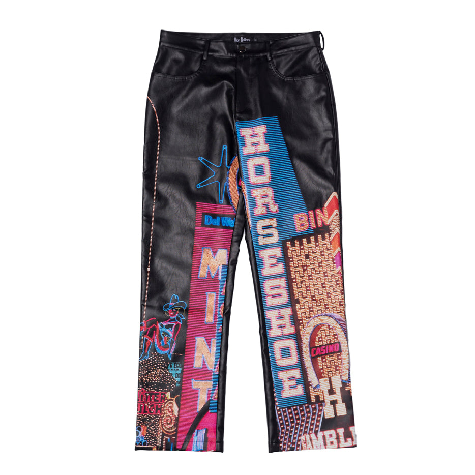 High Rollers - Vegas Lights Leather Pants  - INTL Collective - High Rollers Clothing