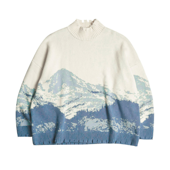 Snow Mountain Distressed Turtleneck - INTL Collective